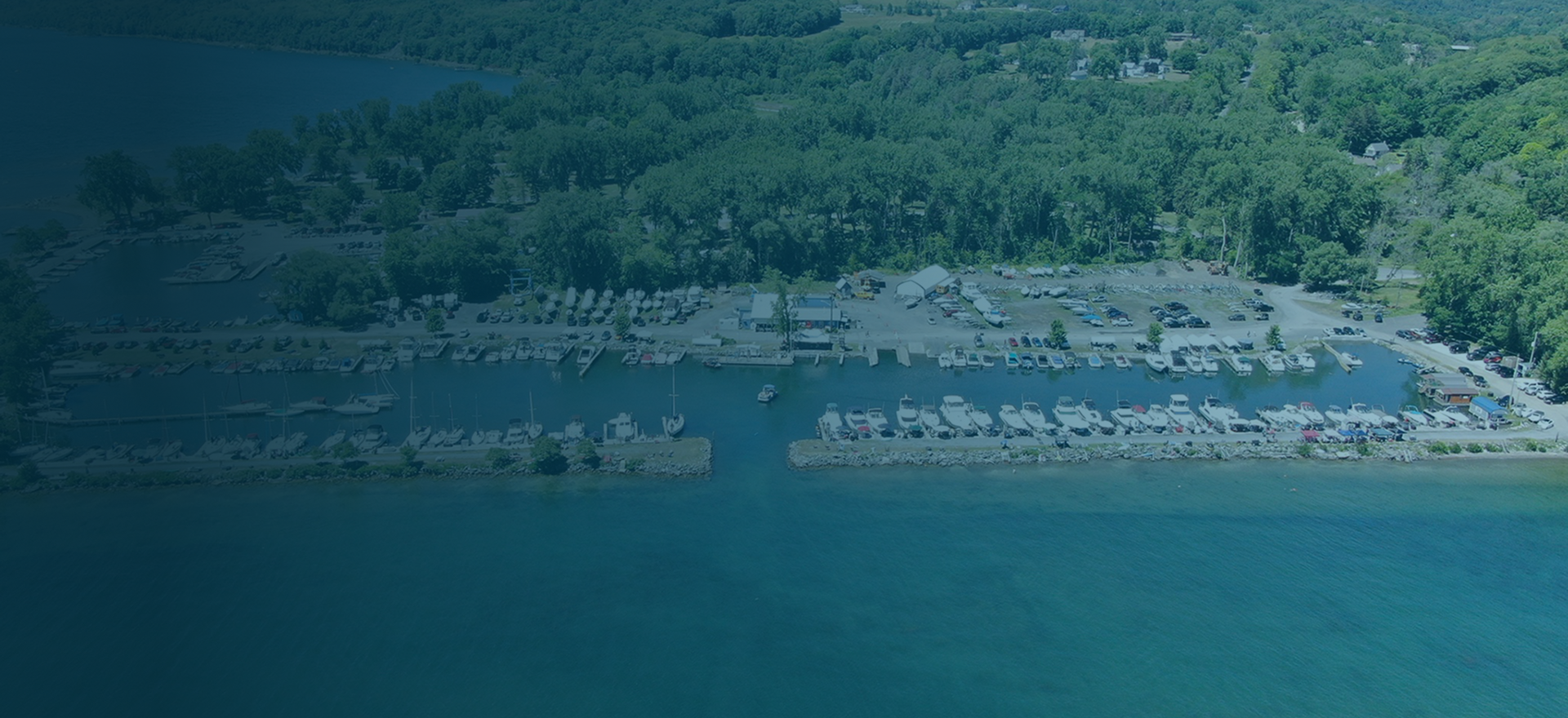 Lansing Harbor marina and boat storage on Cayuga Lake